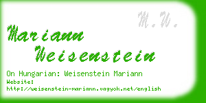 mariann weisenstein business card